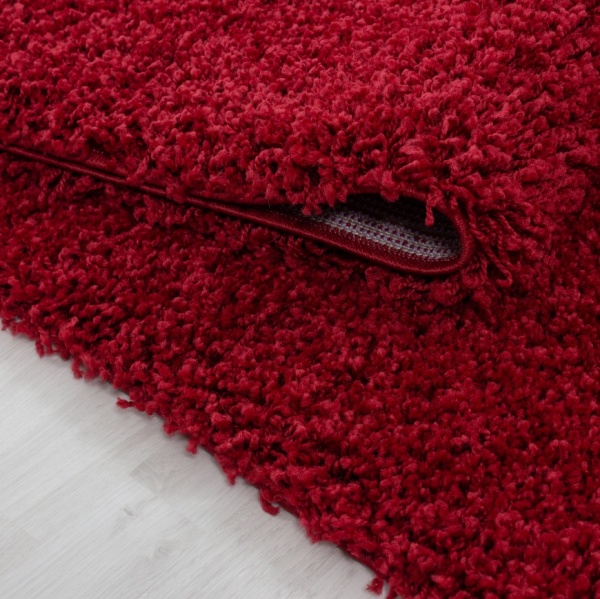 Hochflor Teppich Rot fr Wohnzimmer l Zimmer Teppich Flauschig Rot